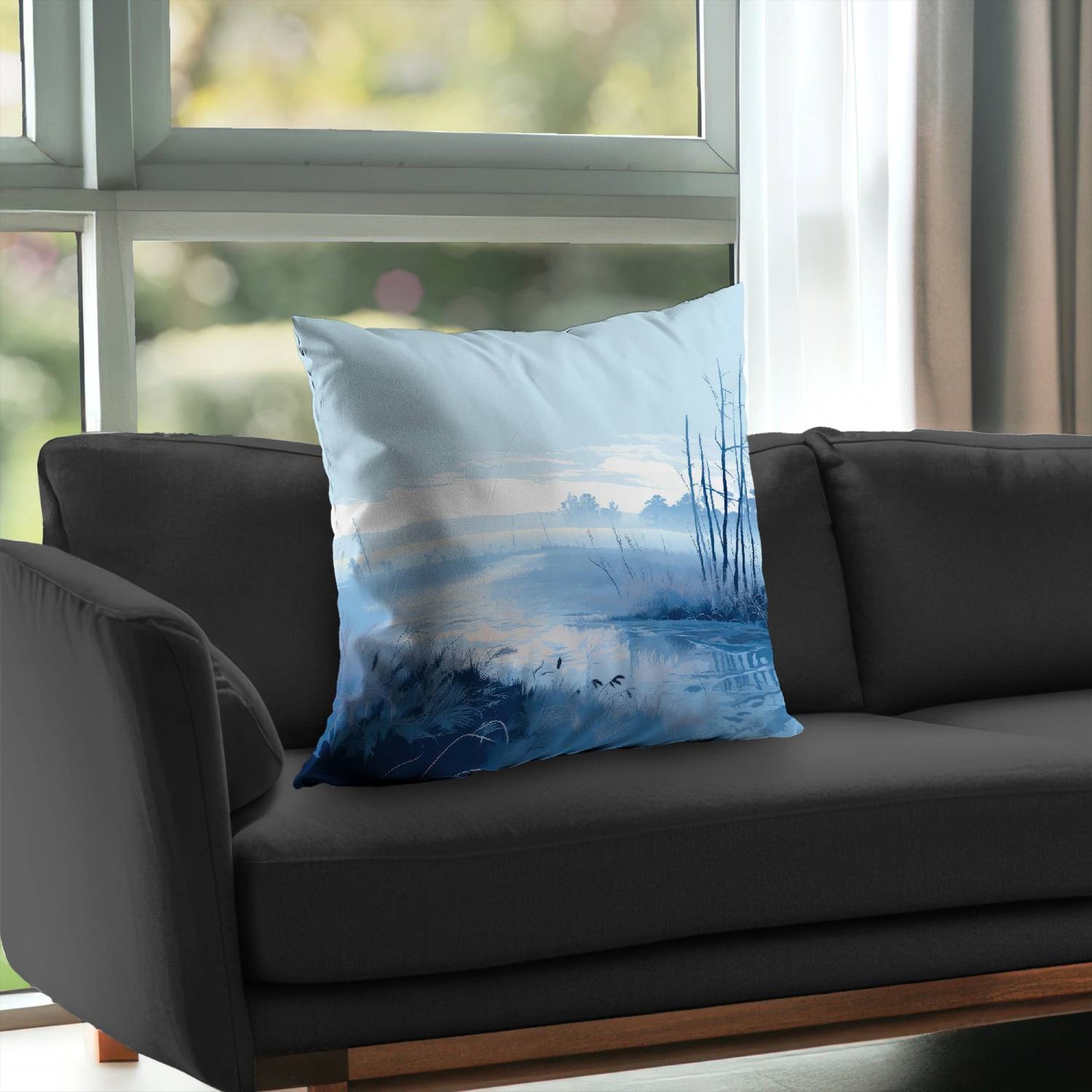 Cold Swamp Gray Poly Twill Throw Pillow Insert for Home Decor