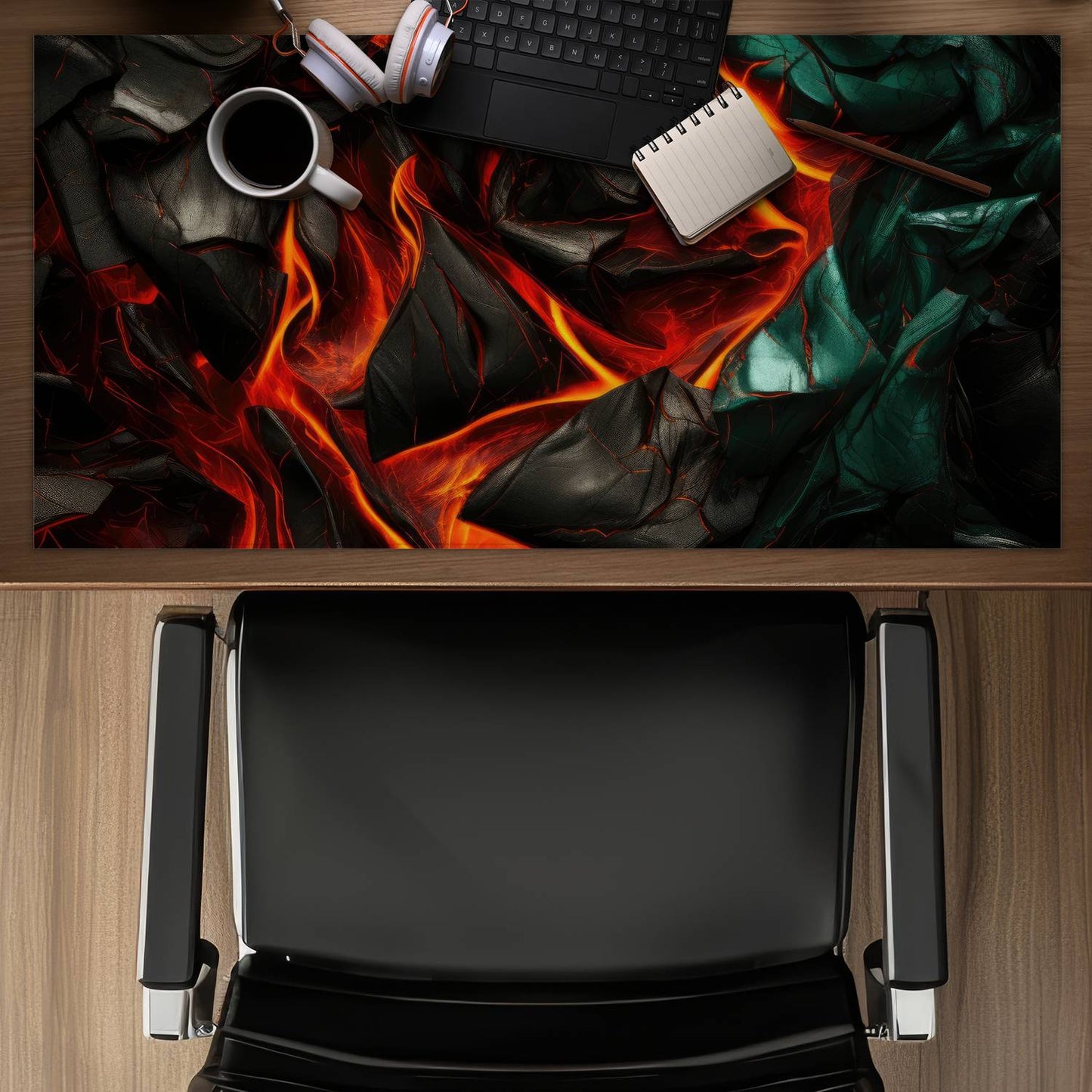 Imminent Rupture - Green Desk Mat for Home Decor | Stylish Accessory