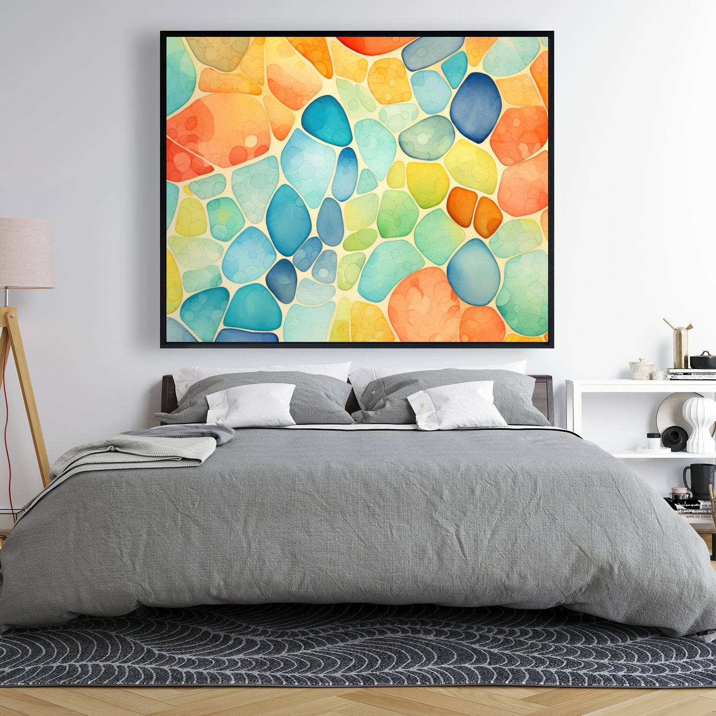 Blobs - Framed Canvas - Print on demand