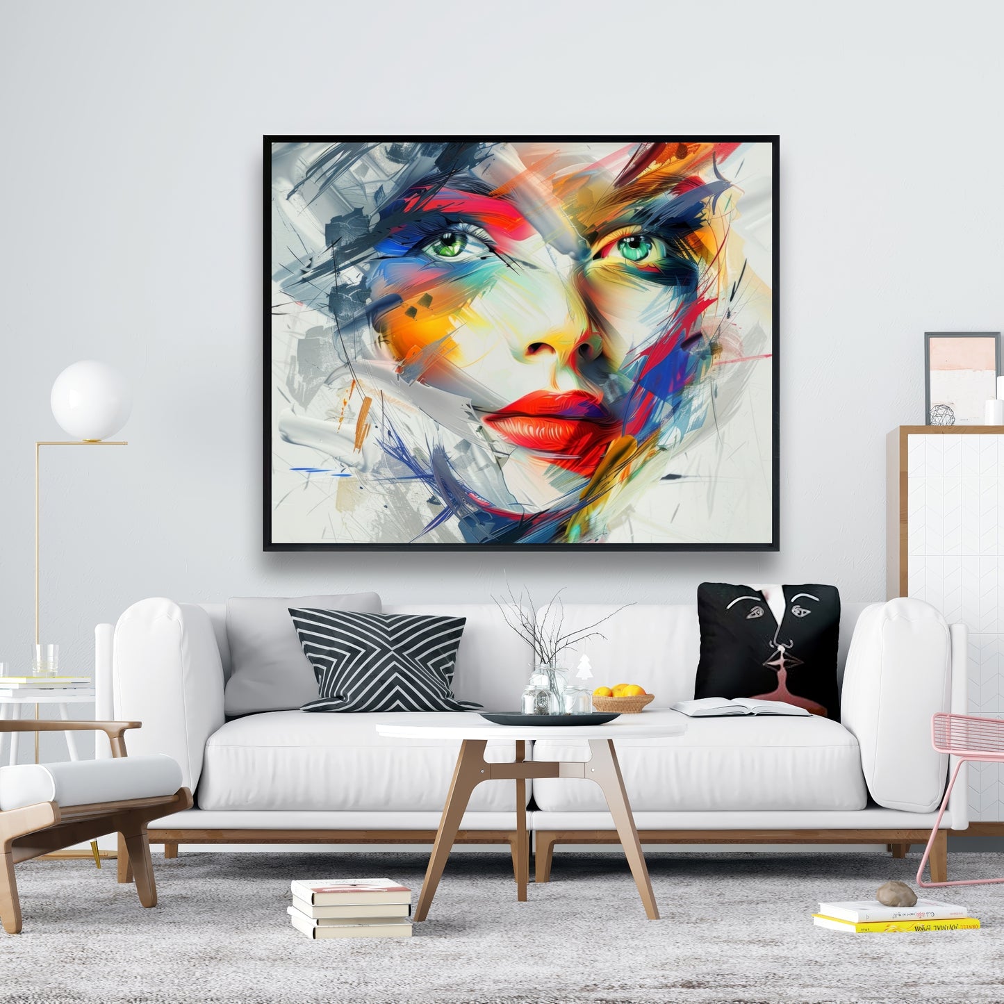 Abstract Look - White Framed Canvas Art for Home Decor