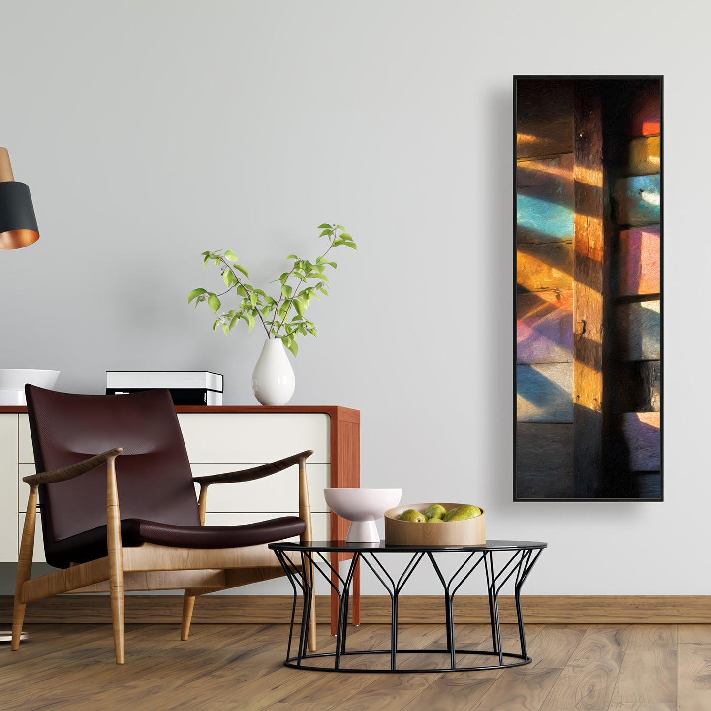 Casting Rainbows - Green Framed Canvas for Home Decor