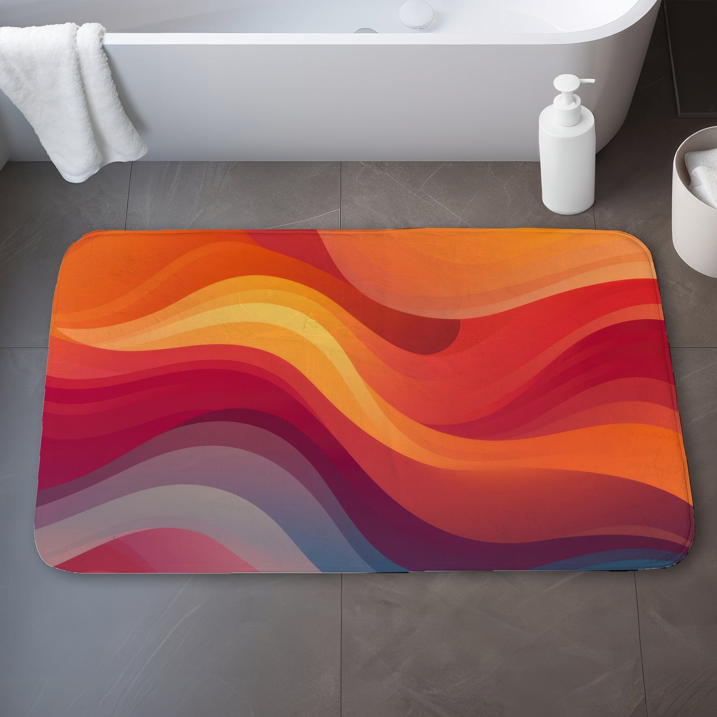 Sunlit Fog Orange Bath Mat - Stylish Home Decor Accent