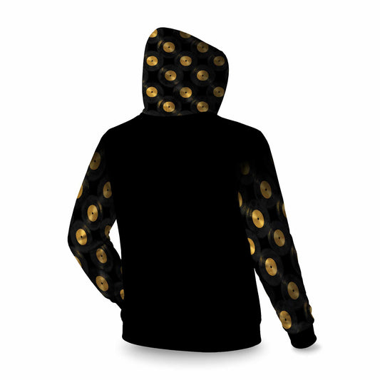 Sweat à capuche sans manches à motif cercles dorés