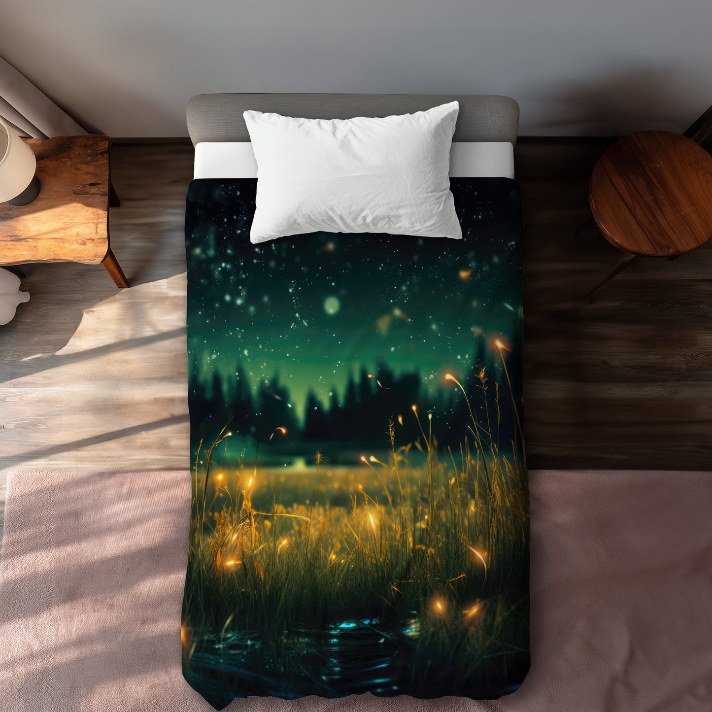 Light in the Dark Black Duvet Cover | Stylish Home Decor