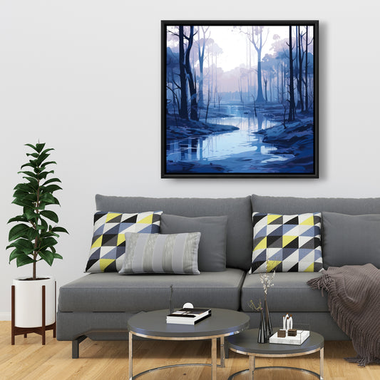Cold and muddy - 36"x36" Framed canvas