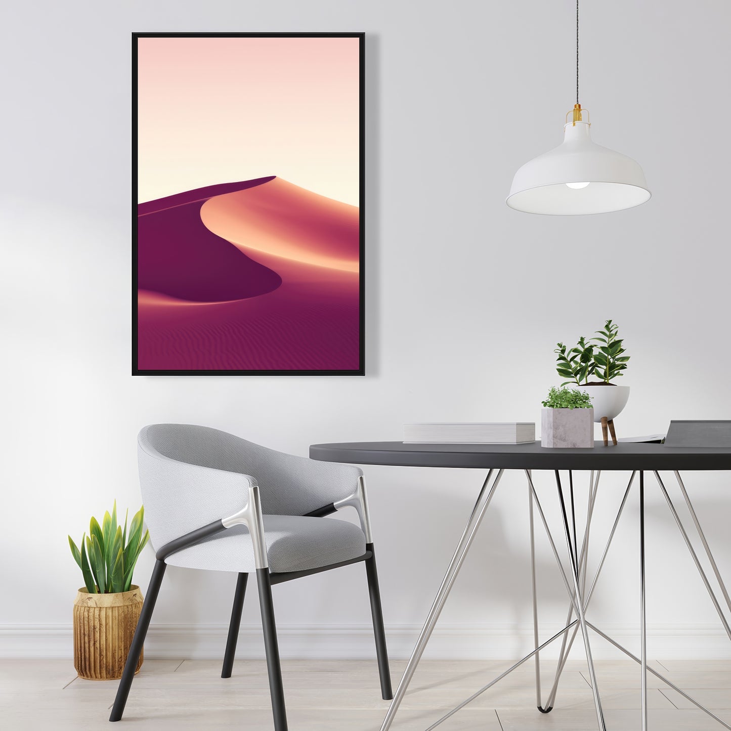 Setting Sands - Pink Framed Canvas for Home Decor | Art