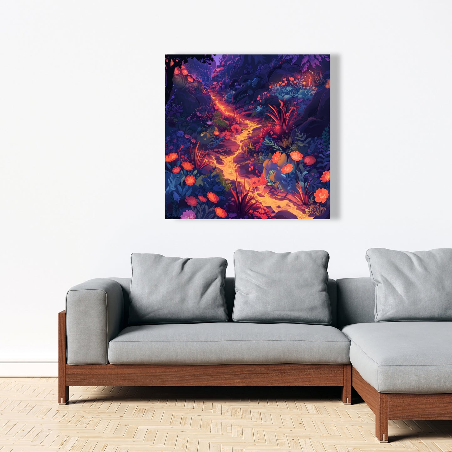 Burning Flowers - Pink Canvas Art for Home Decor | Stylish Decor