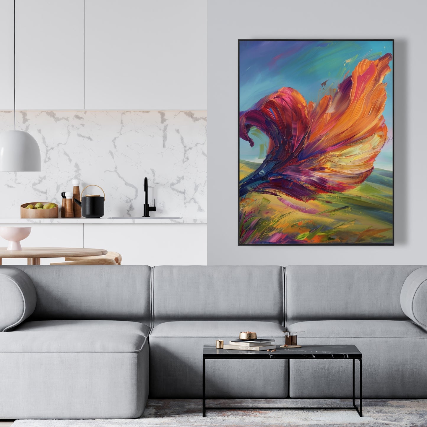 The leaf - 36"x36" Framed canvas
