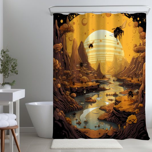 Esprit de ruche - Rideau de douche