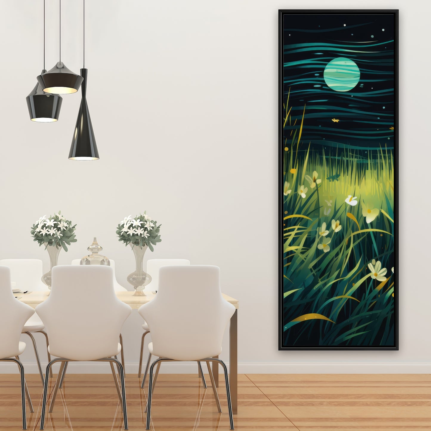 Windy night - Framed Canvas - Print on demand