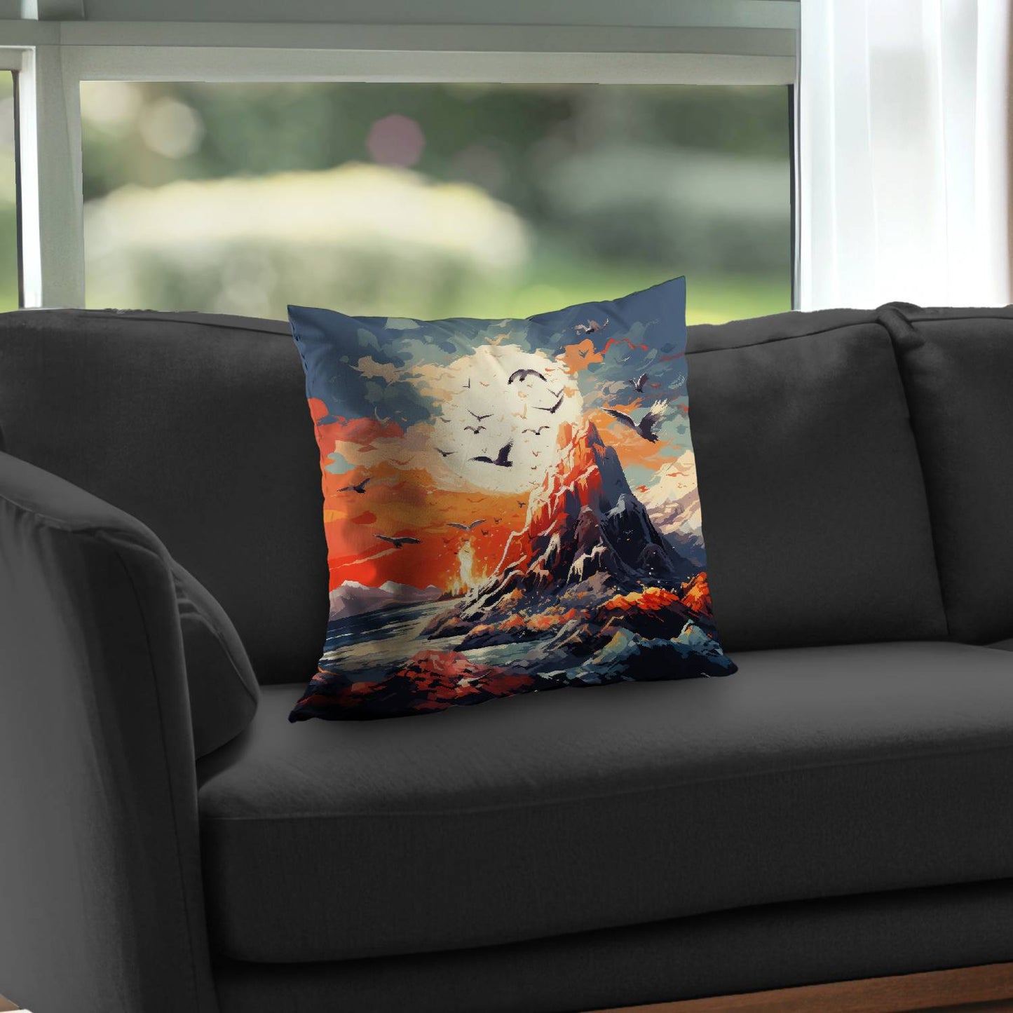 Towards Danger Gray Poly Twill Throw Pillow for Home Decor