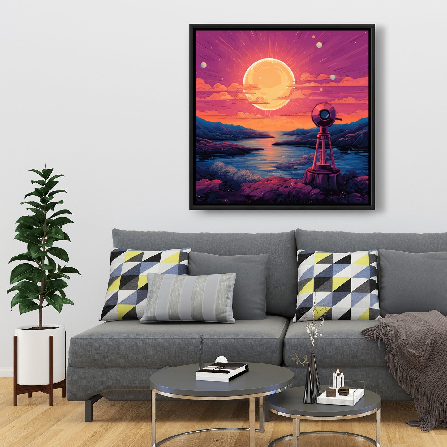 Measure the calm - 36"x36" Framed canvas