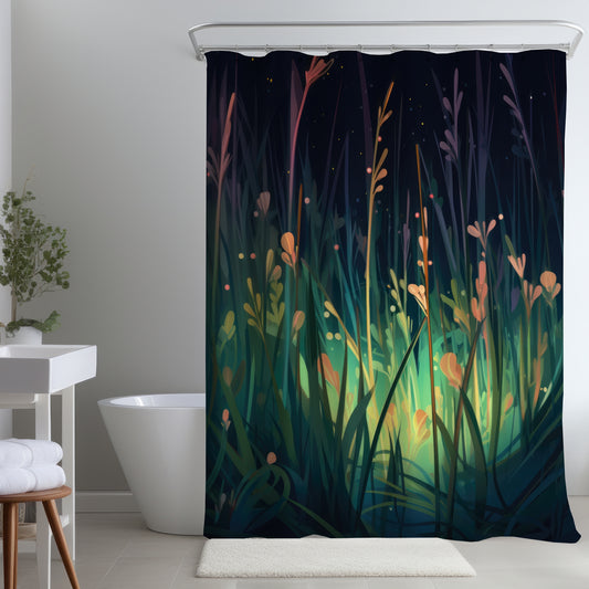 Between Twigs Orange Shower Curtain | Stylish Home Decor