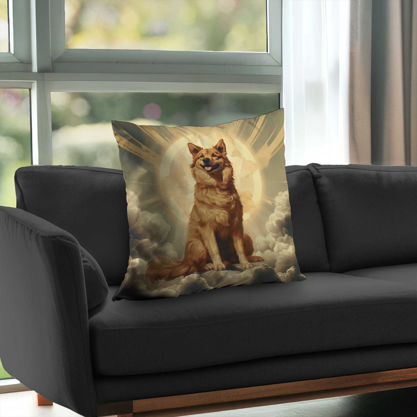 Man's Best Angel Poly Twill Throw Pillow | Home Decor Accent