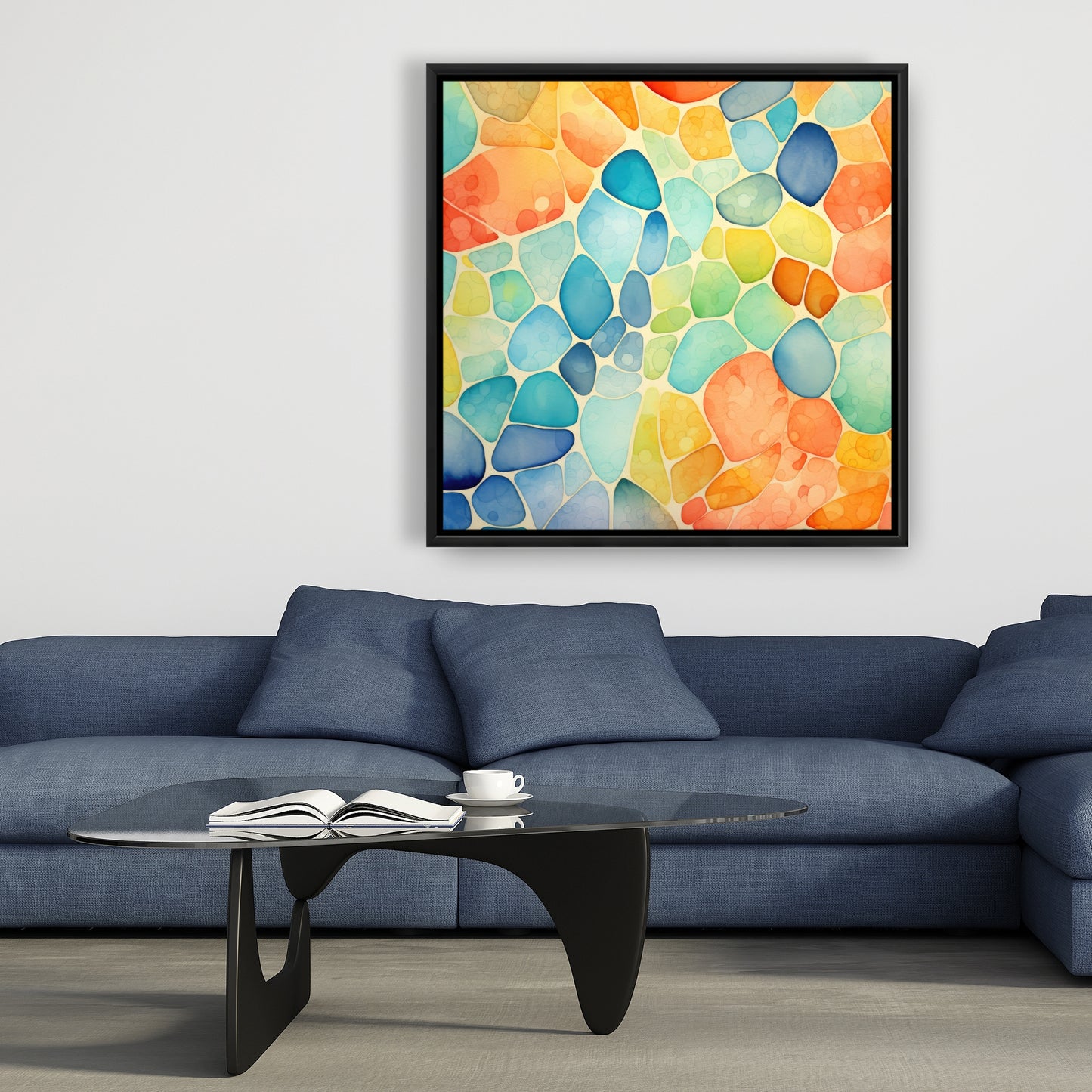 Blobs - Framed Canvas - Print on demand