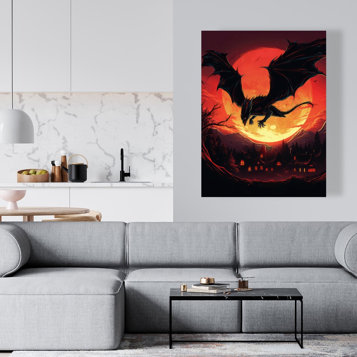 The dragon's wrath - 32"x32" Canvas