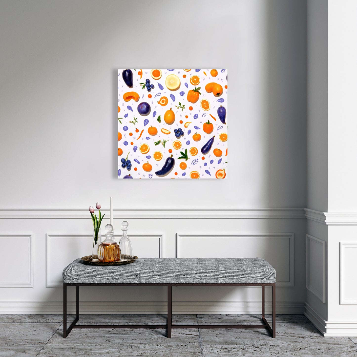 Orange and Purple Canvas - Vibrant Home Decor Art Piece
