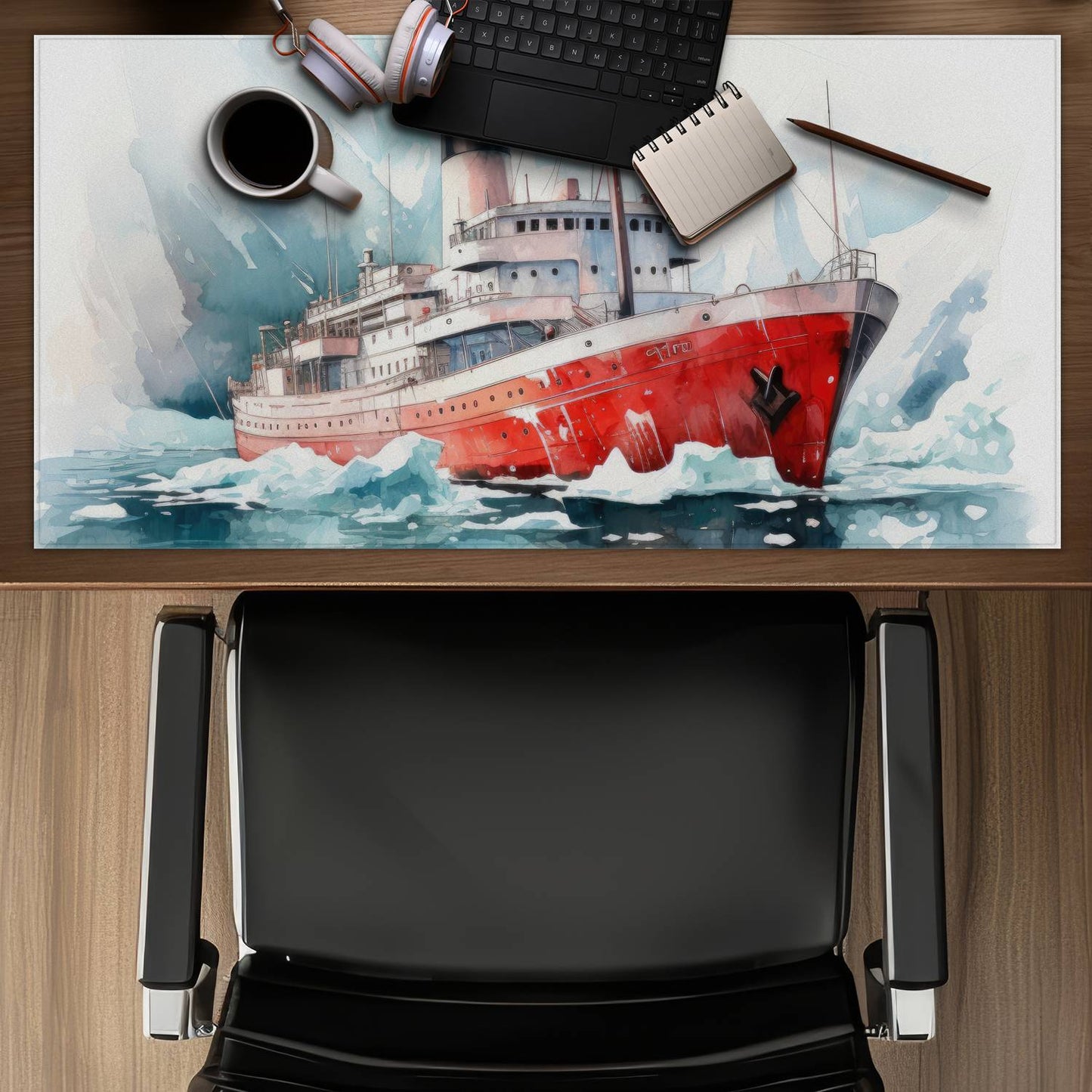 Icebreaker White Desk Mat - Stylish Home Decor Essential
