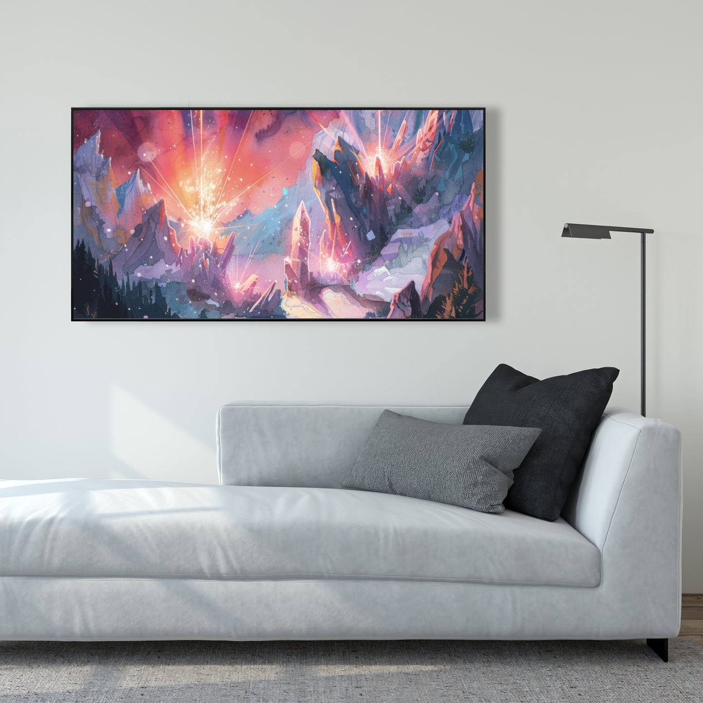 Beaming signal - Framed Canvas - Print on demand