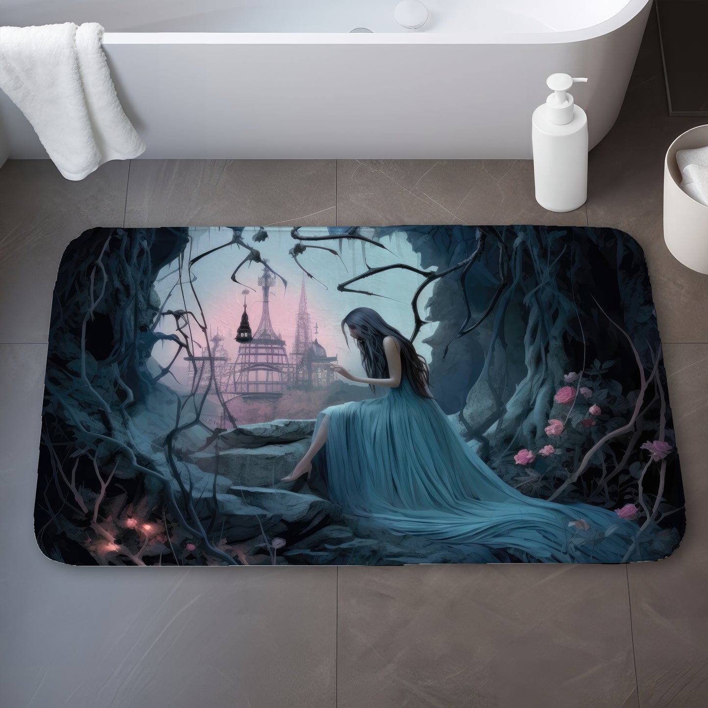 Morose cave - 17"x24" Bath mat