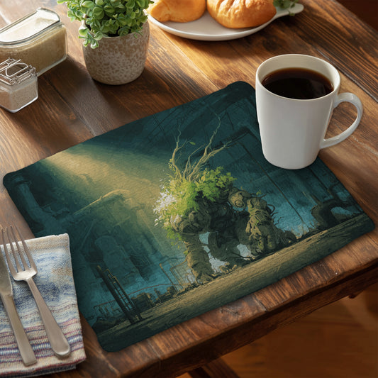 The Golem - Green Braided Polyester Placemat for Home Decor
