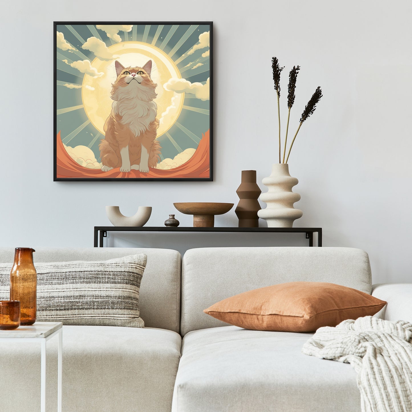 Moewing above - 36"x36" Framed canvas