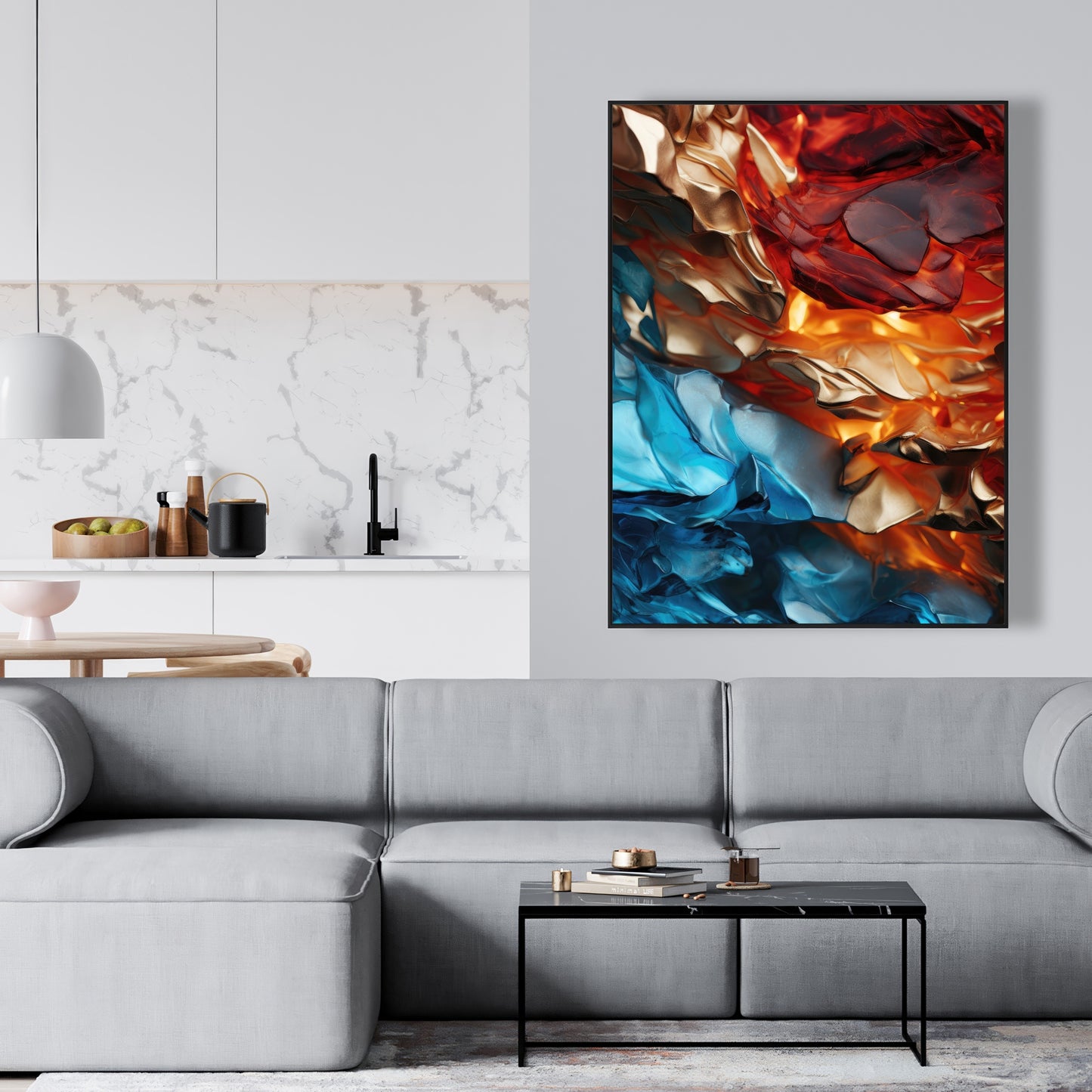 Mineral contrast - 36"x36" Framed canvas