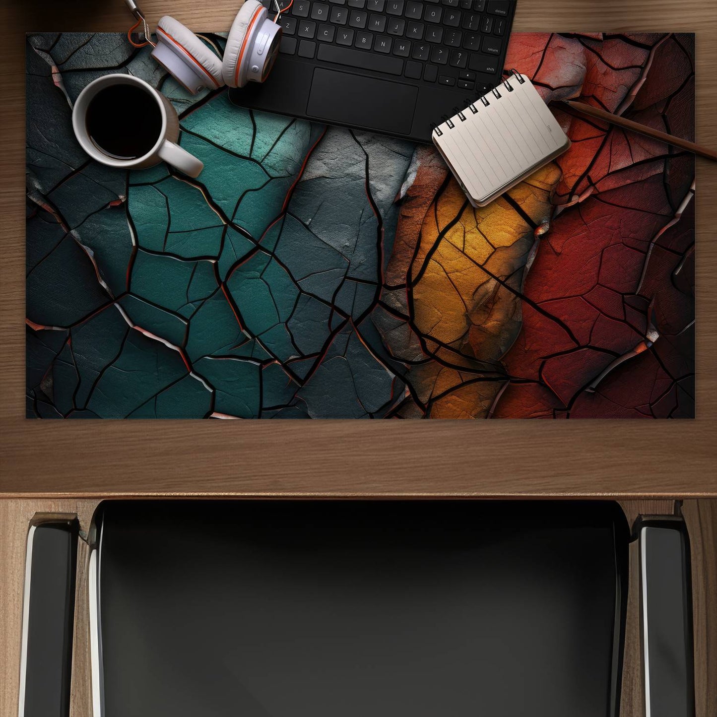 Vivid cracks - Desk mat - Print on demand