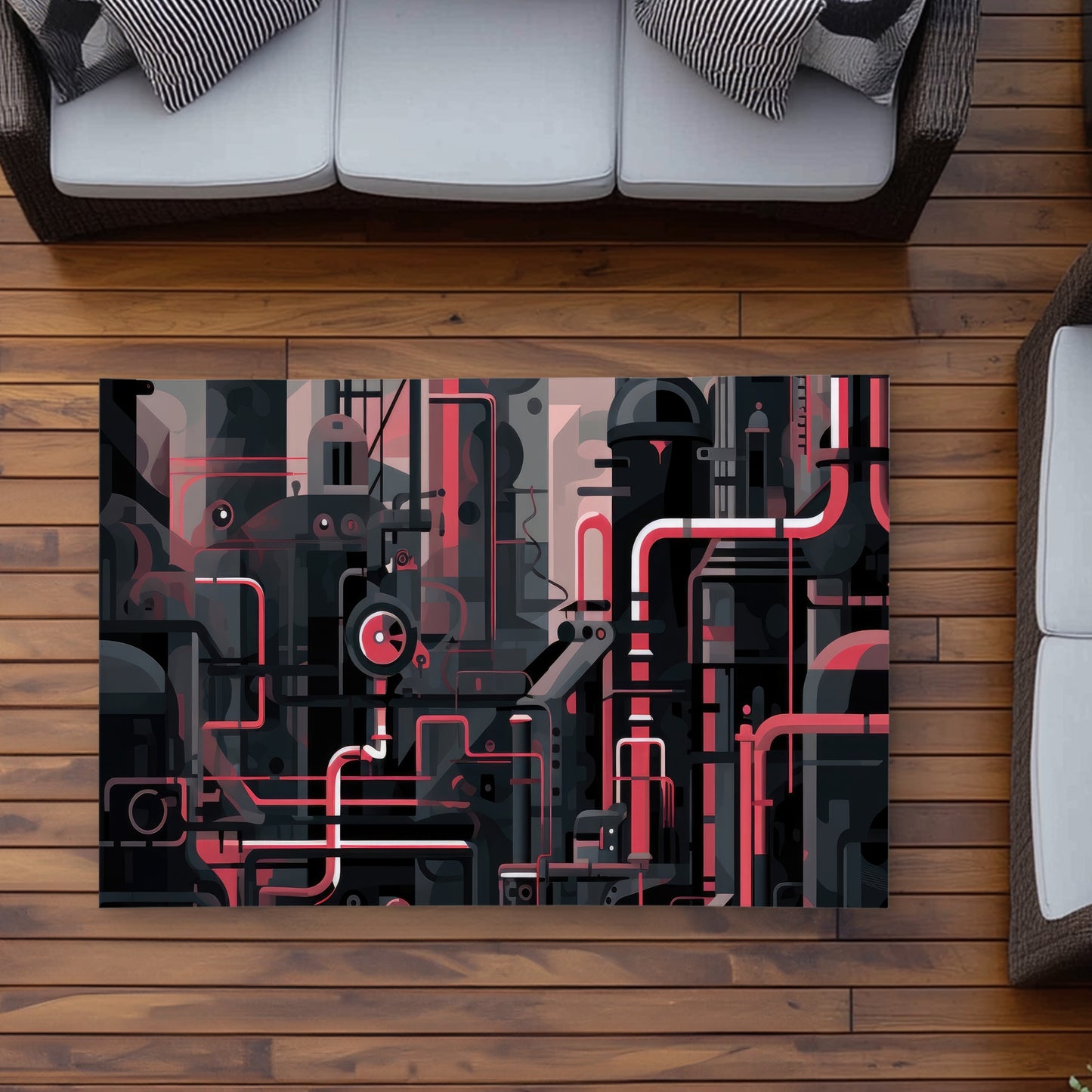 Industrial empire White Outdoor Area Rug for Home Decor