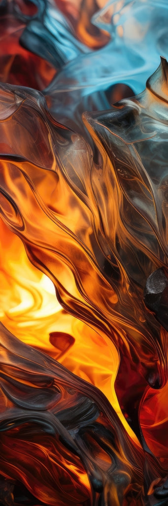 Crystallized fire - 16"x48" Framed canvas
