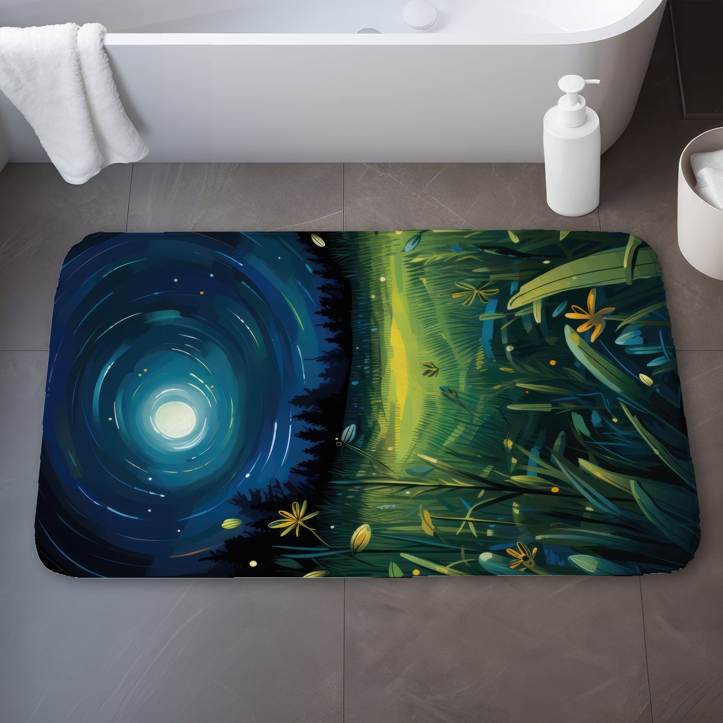 Between grass blades - 17"x24" Bath mat