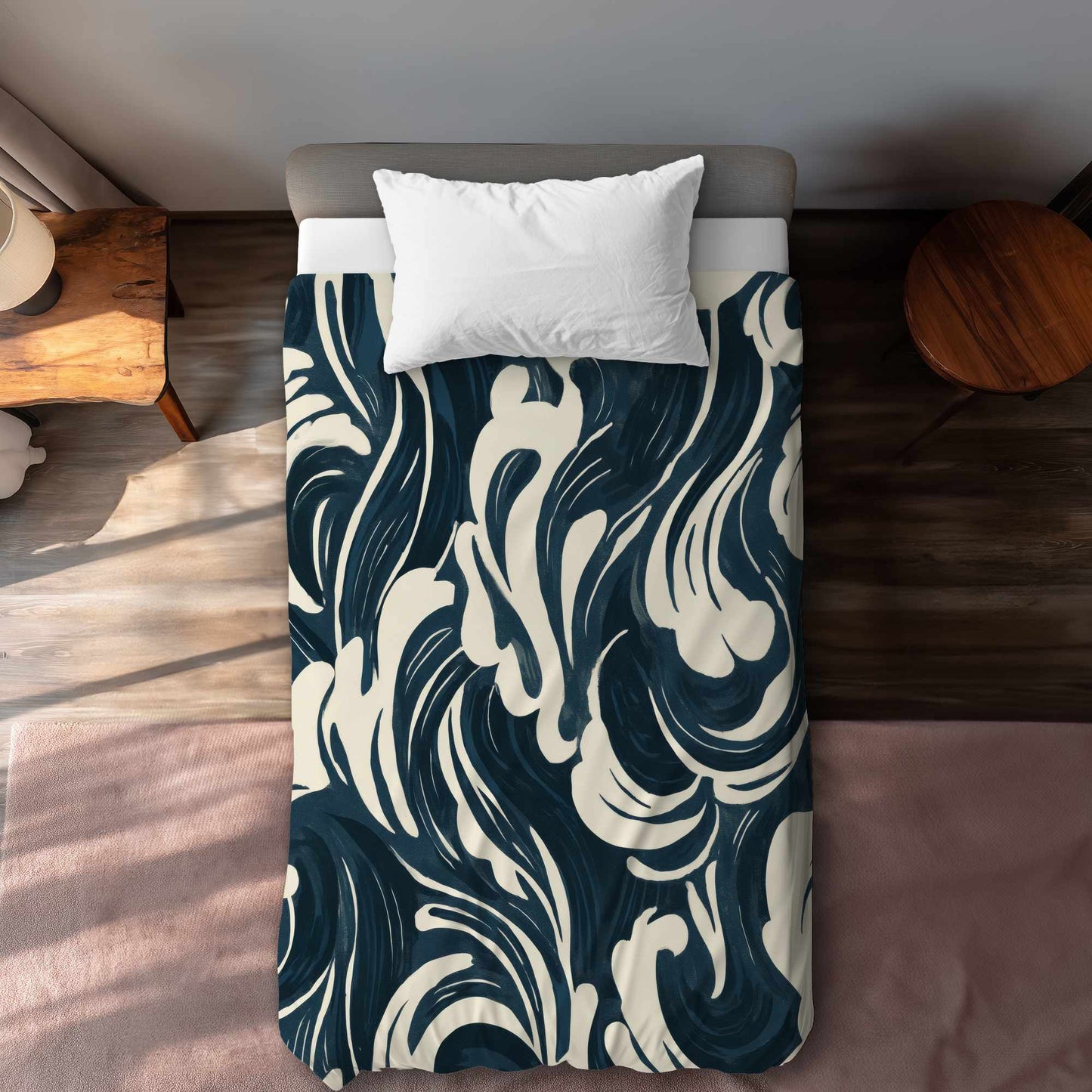 Housse de couette Midnight Ocean Flow | Décoration d'intérieur élégante