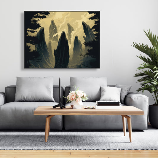 Here they wait - 36"x48" Framed canvas