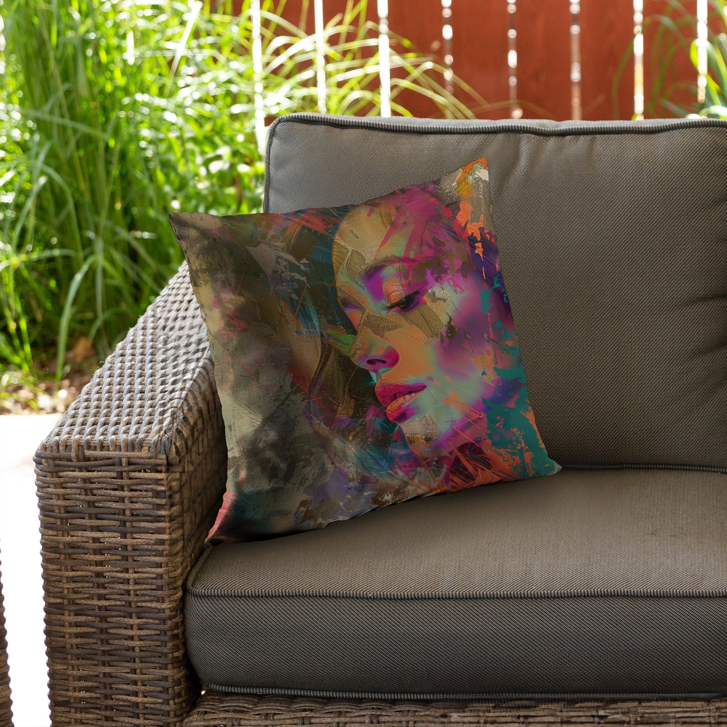 Grunge Look Coral Poly Twill Throw Pillow Insert for Home Decor