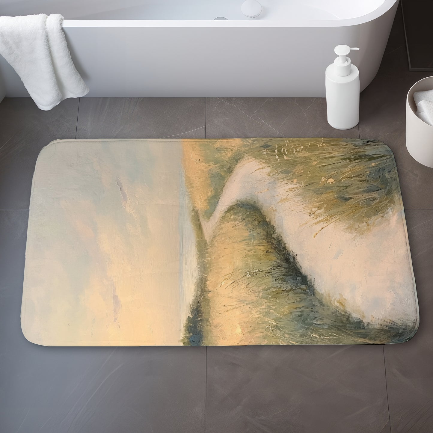 Soft breeze White Bath Mat - Elegant Home Decor Accent