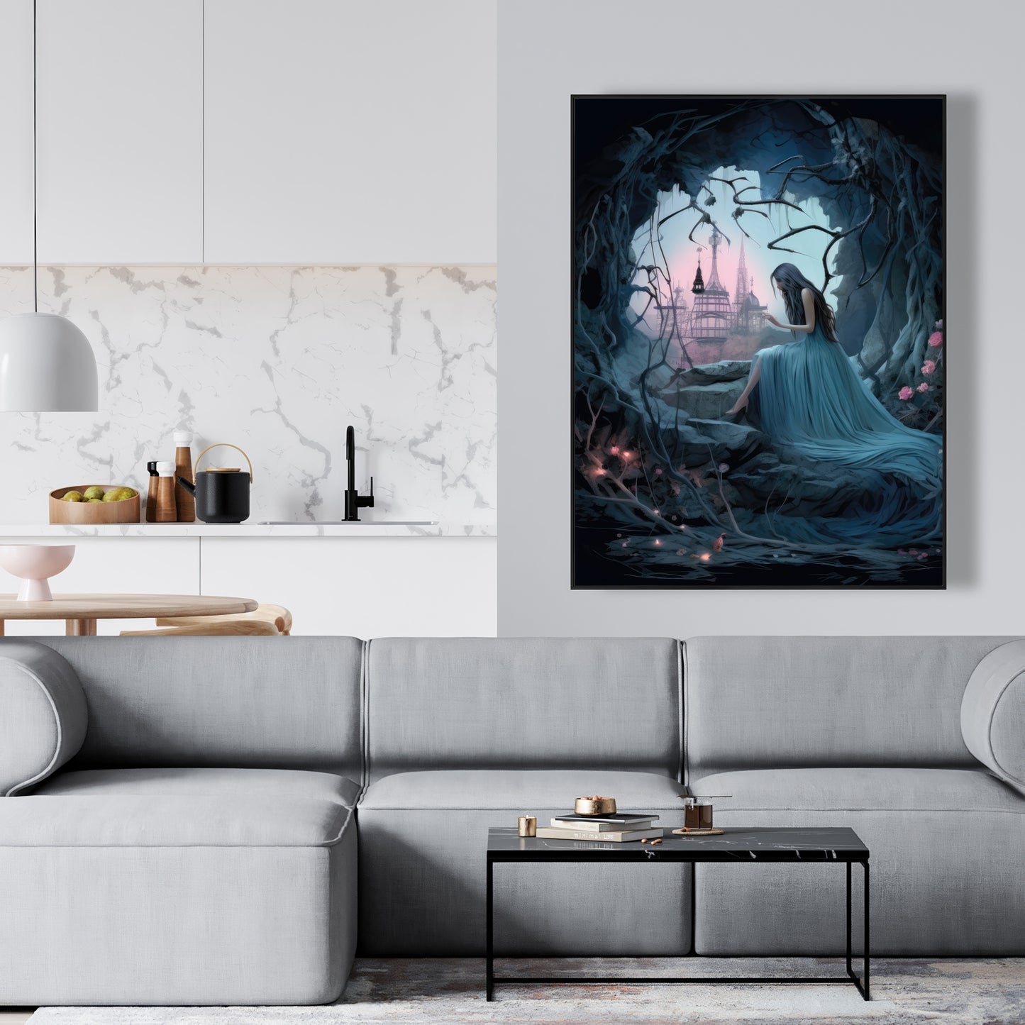 Morose cave - 36"x36" Framed canvas