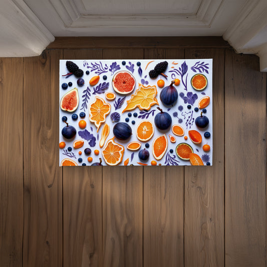 Fruity Skins Orange Indoor Outdoor Door Mat - Home Decor