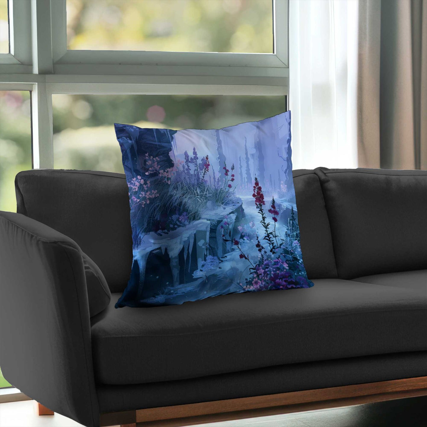 Valley of Ice Poly Twill Throw Pillow | Stylish Home Decor
