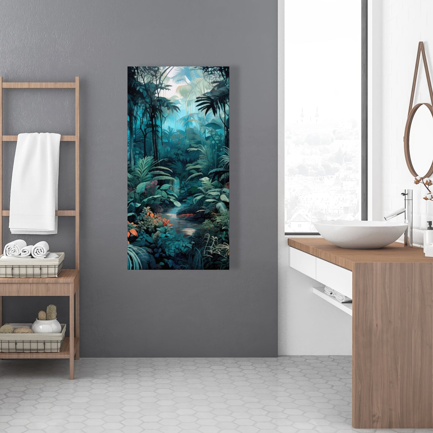 Deep in the jungle - Orange Canvas Art for Home Decor