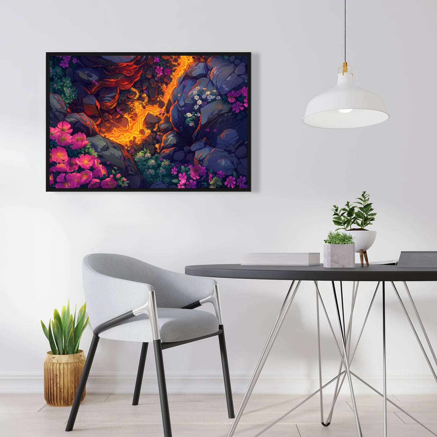 Hot River - Black Framed Canvas Wall Art for Home Decor