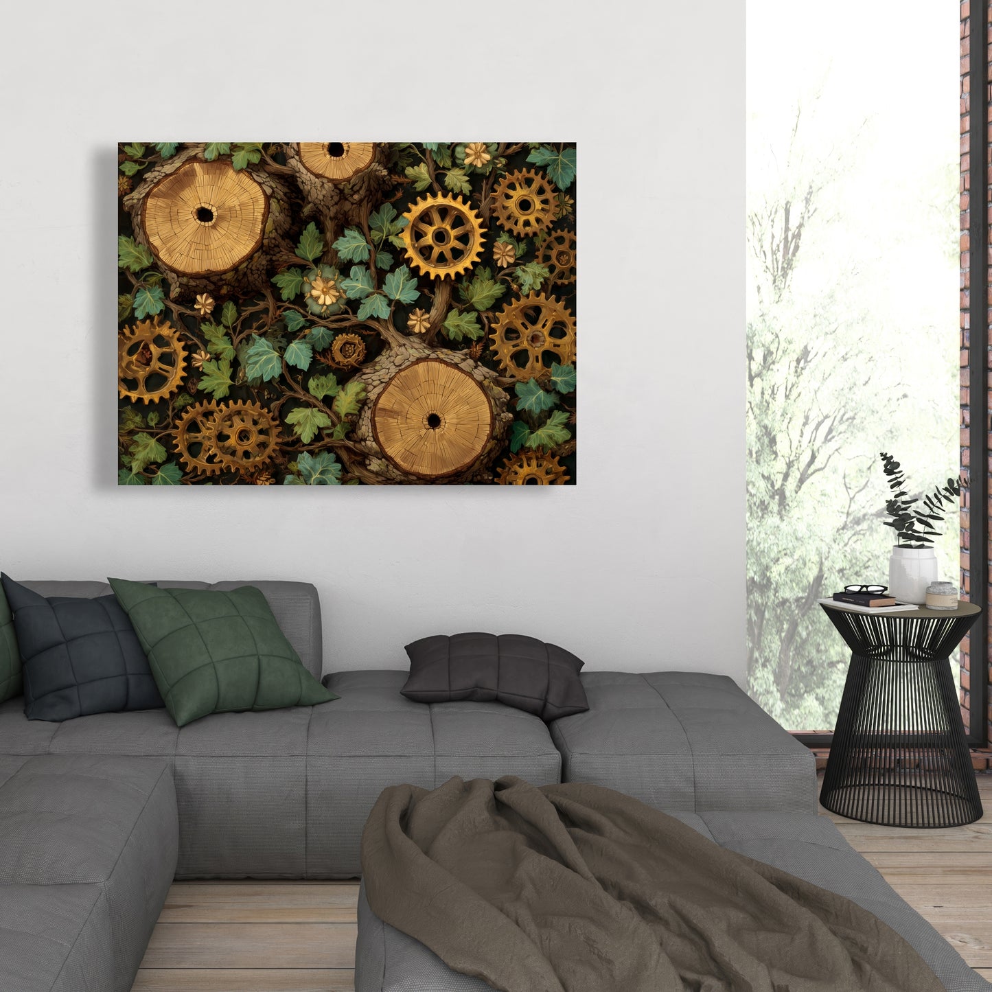 Hiding gears - 24"x24" Canvas