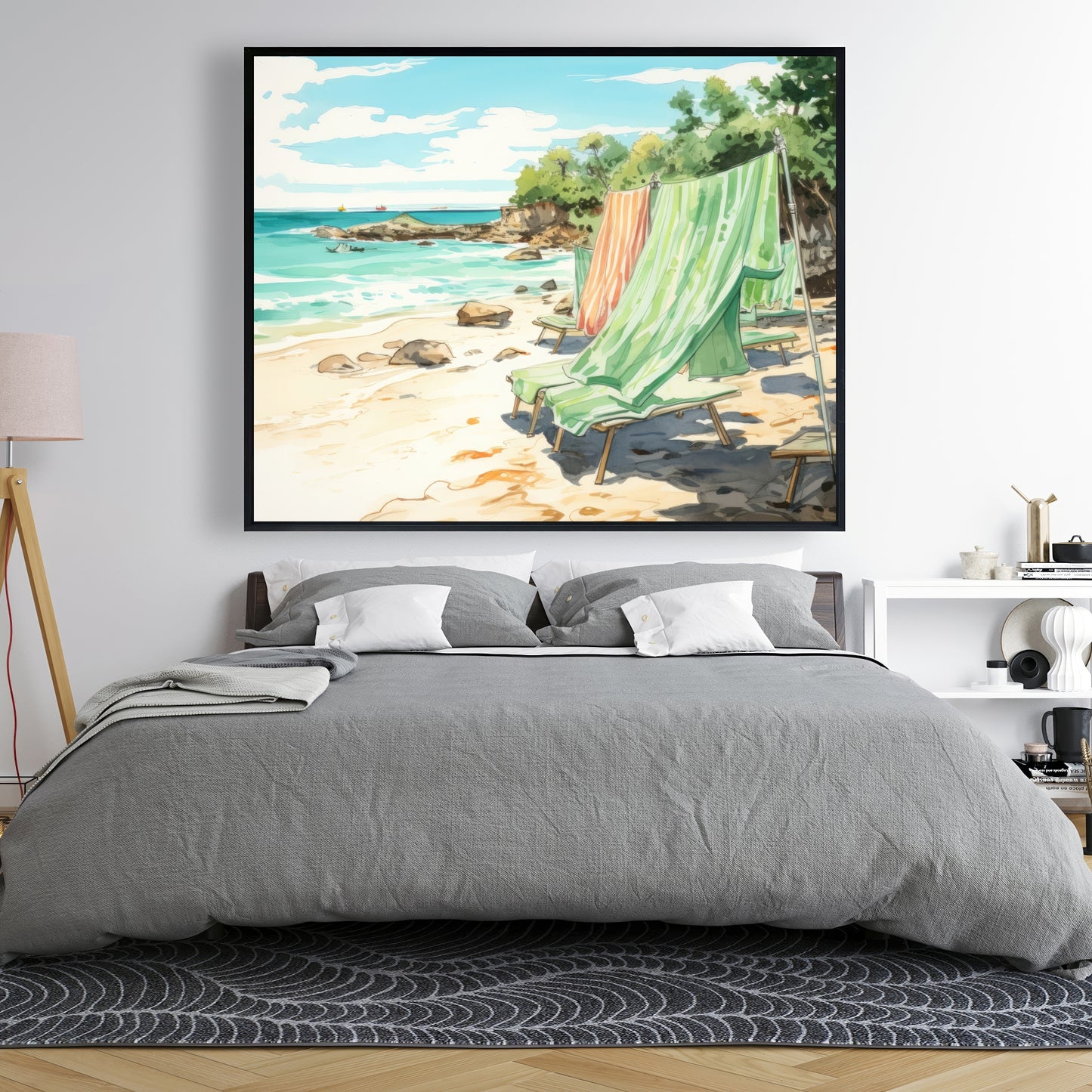 Beach calm - Framed Canvas - Print on demand