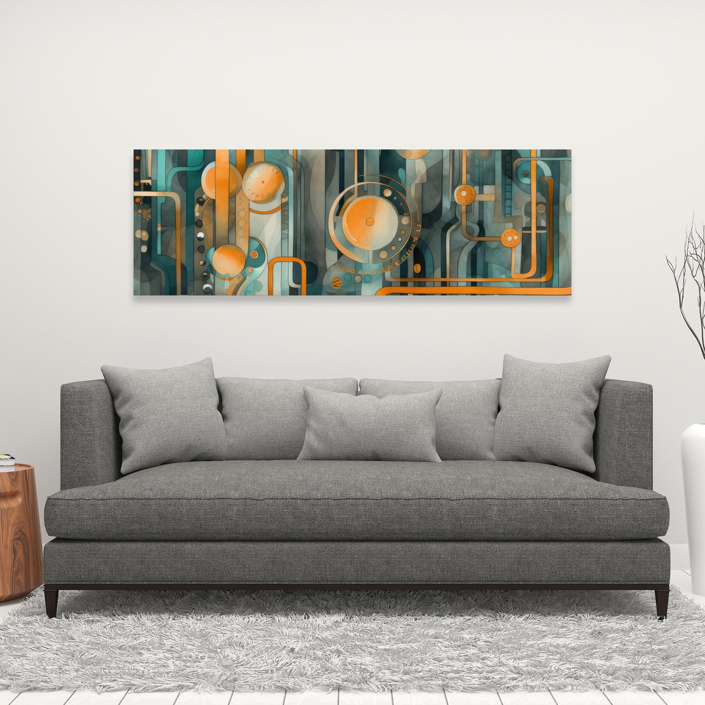 Astrological Machinery - Gold Canvas Home Decor for Elegance