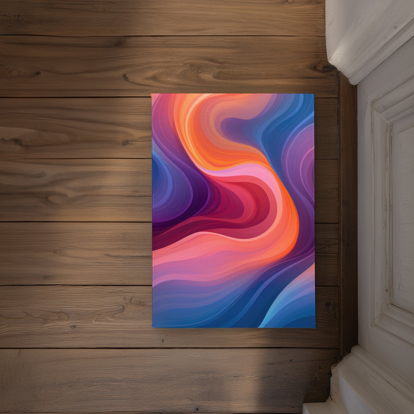 Purple Haze Orange Indoor Outdoor Door Mat - Home Decor