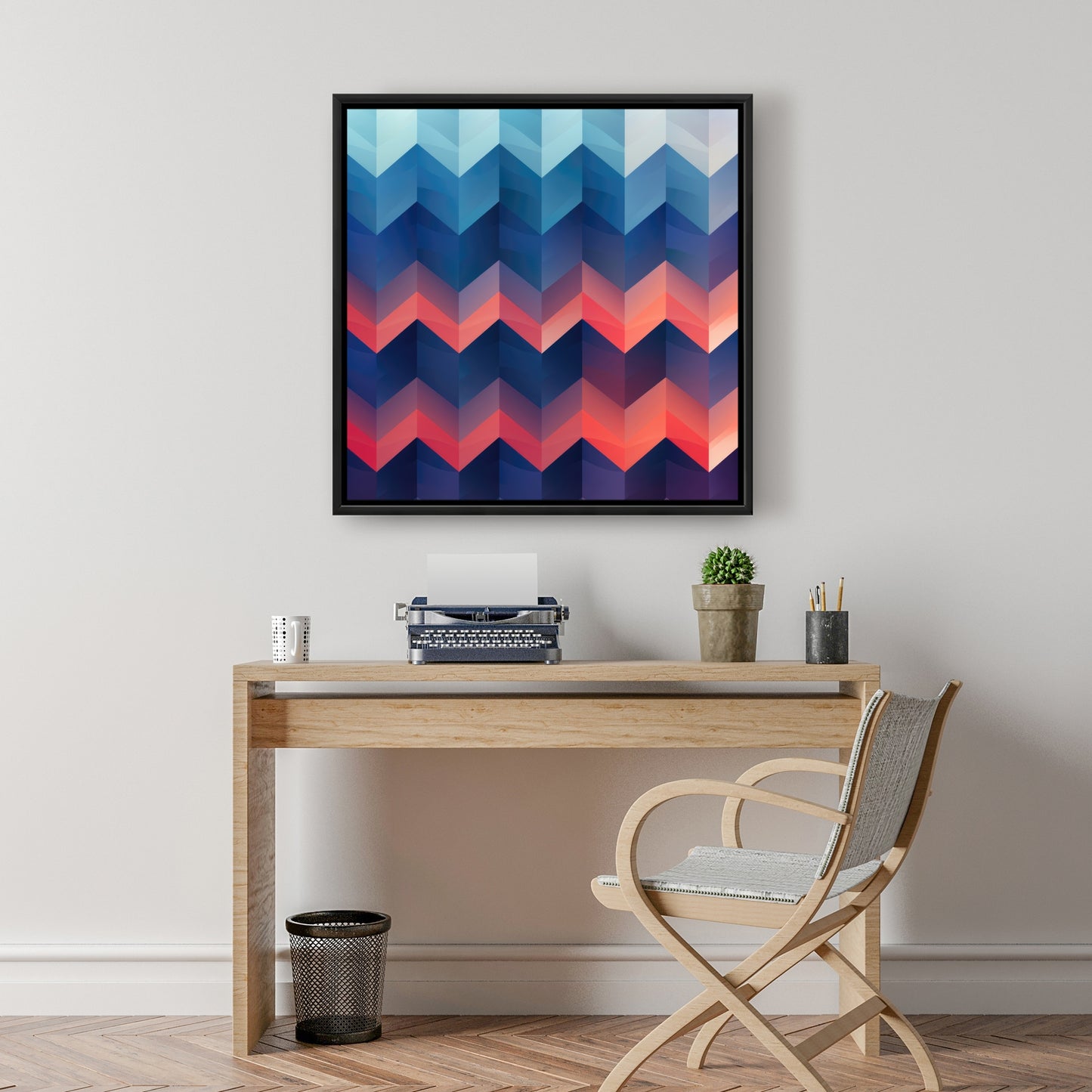 Heat Waves - Red Framed Canvas Art for Home Decor