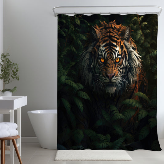 Predator Orange Shower Curtain - Stylish Home Decor Accent