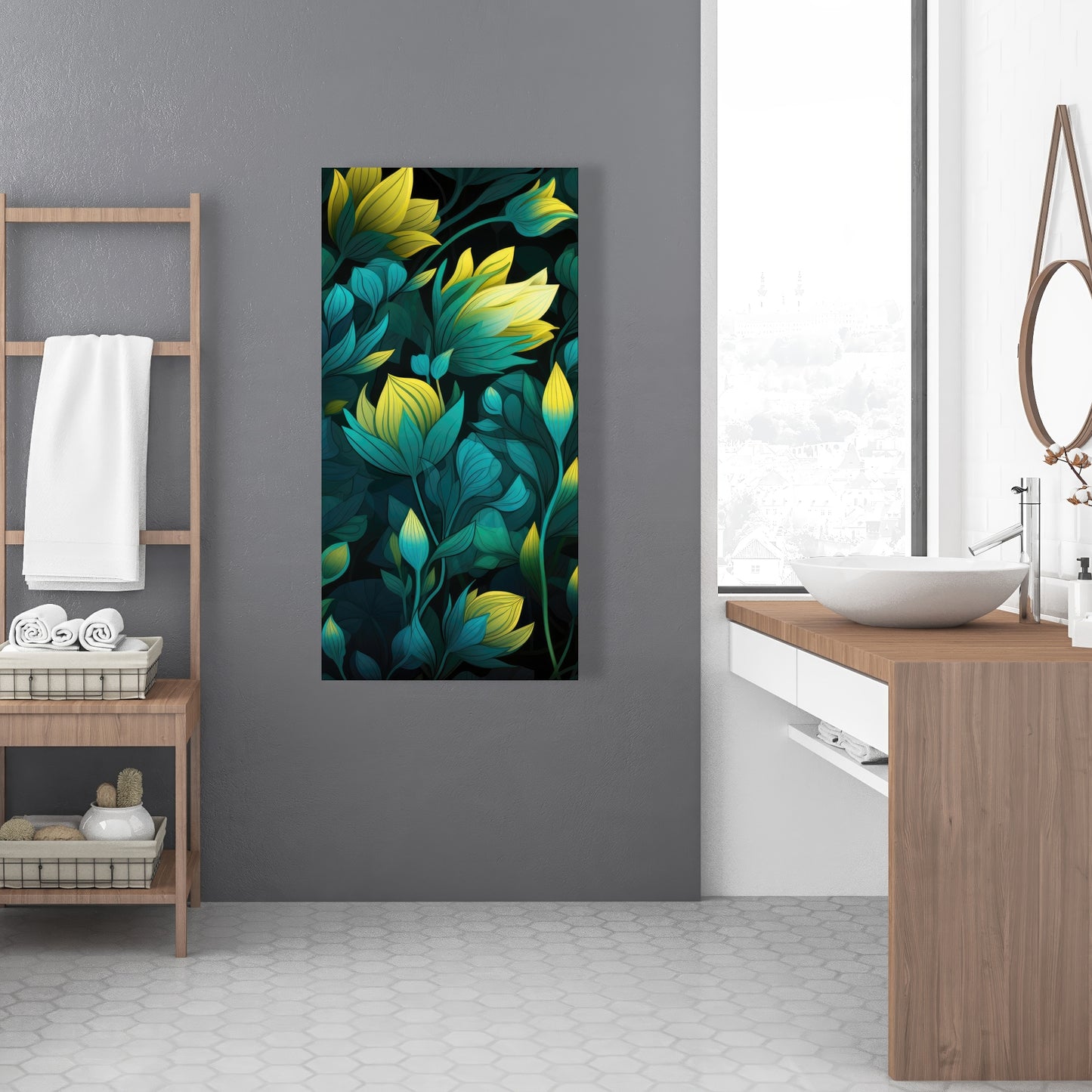 Intense Bloom - Green Canvas Art for Home Decor | Vibrant Style