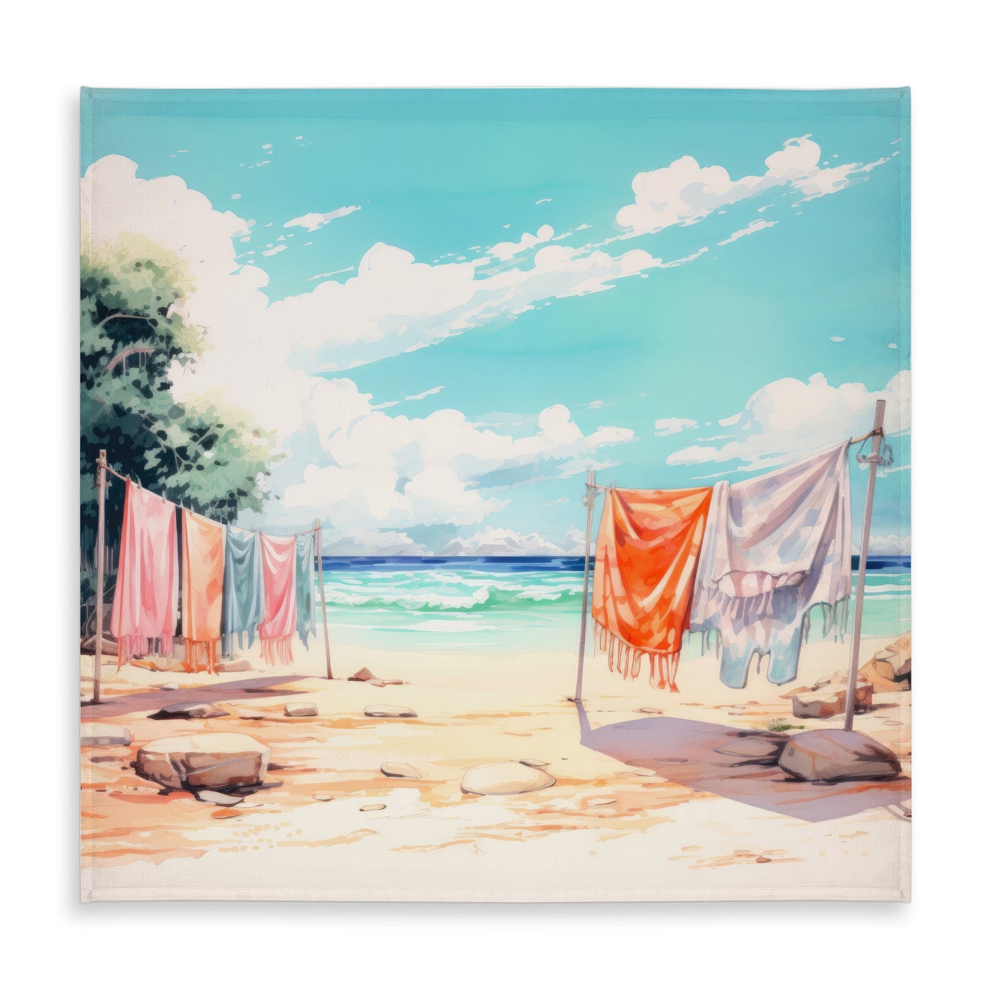 Sunny side Blue Indoor Outdoor Tablecloth for Home Decor