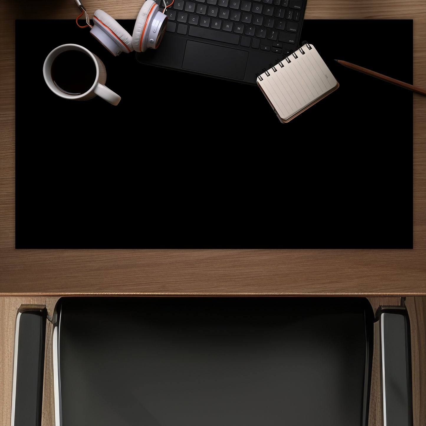 Pure black - Desk Mat