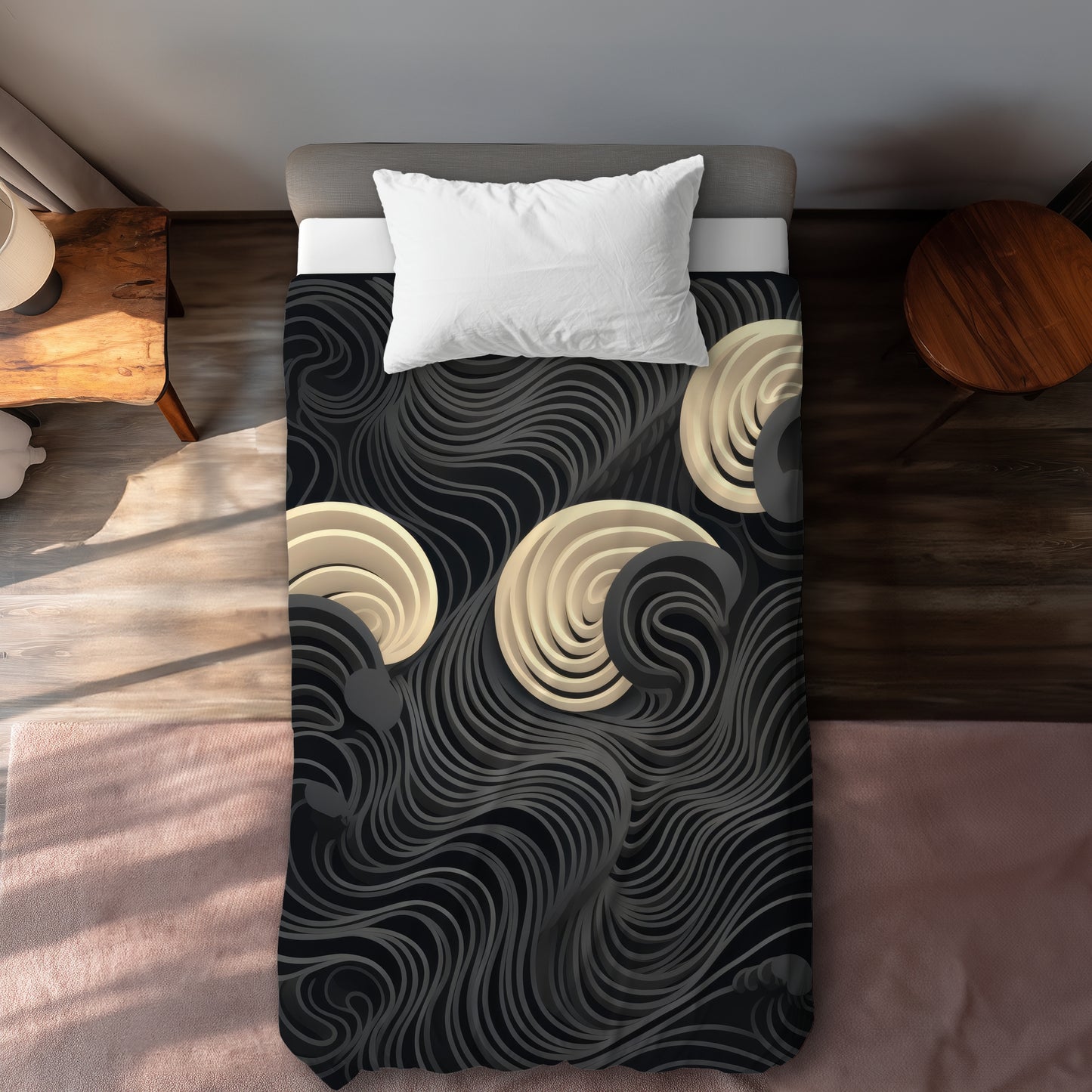Layers Black Duvet Cover - Stylish Home Decor Essentials